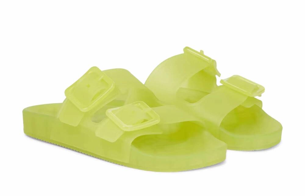 NEW BALENCIAGA women's mallorca sandals in fluo yellow